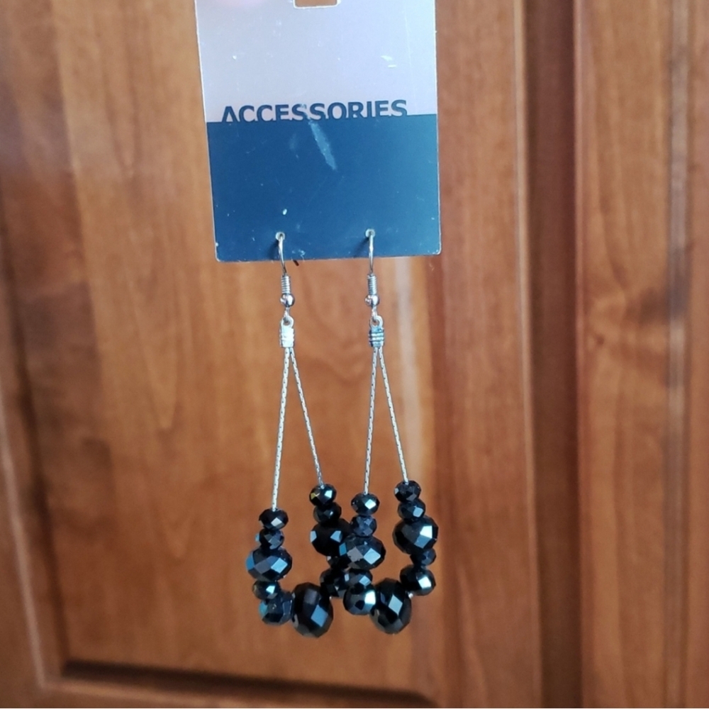 Old Navy Womens Beaded Teardrop Earrings Pierced Ears Shepherd Hook Back
